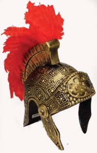 Roman Costume Helmet Gold With Red Feathers Gold Roman Helmet 20799