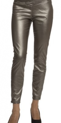 (12H7411) Blank NYC Vegan Side Zip Leather Legging in Pewter Size: 31