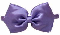 A Girl Company Satin Purple Headband with attached Layered Hair Bow