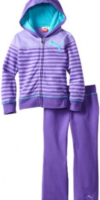 Puma - Kids Girls 2-6X Little Striped Hoodie Set