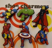 Avengers Super Hero Shoe Charms 6 pc Set - Jibbitz Croc Style - Hulk, Iron Man, Captain American and Friends