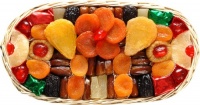 Broadway Basketeers Floral Dried Fruit Oval Gift Basket