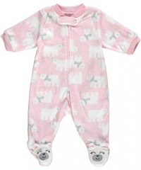 Carter's Little Polar Bear Footed Coverall (Sizes NB - 9M) - pink, 6 months