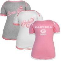 Green Bay Packers Infant Girls Bodysuit 3-Piece Set (12M)