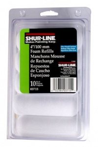 Shur-Line 03715C 4-Inch Cut Case Foam Mini Roller Refills, Contractor Pack of 10