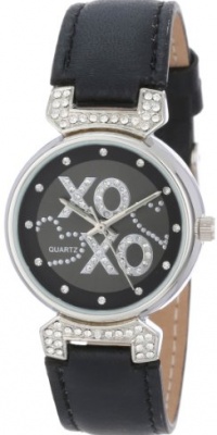 XOXO Women's XO3063 Black Leather Strap Watch