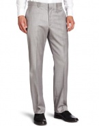 Perry Ellis Men's Portfolio Solid Herringbone Flat Front Dress Pant