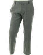 Kenneth Cole Reaction Linen Leno Heather 044 Grey Flat Front Dress Pants