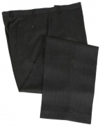 Ralph Lauren Mens Flat Front Solid Charcoal Gray Wool Dress Pants