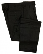 Ralph Lauren Mens Pleated Solid Charcoal Gray Wool Dress Pants