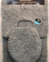 High Line 3pcs Gray Micro Fiber Plush High Quality Bath room Set