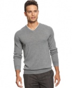 Keep it simple. This V-neck sweater from INC International Concepts lets you do just that.