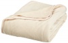 All Seasons Collection Micro Fleece Plush Solid F/Q Blanket, Ivory