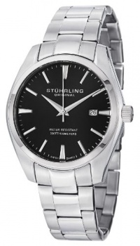 Stuhrling Original Men's 414.33111 Classic Ascot Prime Stainless Steel Bracelet Watch with Black Dial