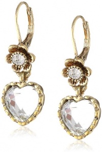 Betsey Johnson Iconic Summer Metallics Heart Drop Earrings