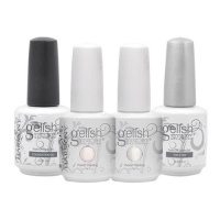 Gelish French Manicure Kit Soak Off Nail Polish Gel Top Base Coat Color Set Pedi