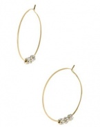 Michael Kors Gold Pave Ball Hoop Earring MKJ2080