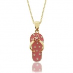 Lily Nily 18k Gold Overlay Enamel Children's Flip Flop Pendant