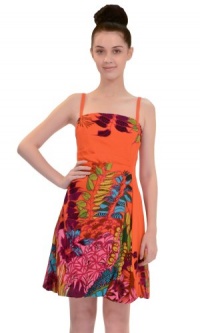 Nanette Lepore Women's Tropical Heat Floral Dress Orange Soda 8