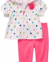 Carter's Girls 0-24 Months Hooded Polka Dot Cardigan Set