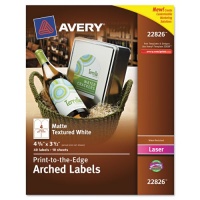 Avery Print - To - The - Edge Arched Labels, Matte Textured White, 4.75 x 3.5 Inches, 40 Labels (22826)