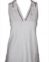 Tommy Hilfiger Womens Sleeveless Polo Shirt V Neck Logo Top