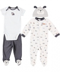 Carter's Boys Bull Dog 4 Piece Outfit Set (Preemie - 9M)