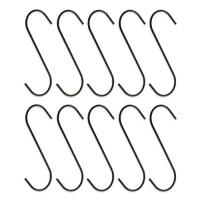 10pc Heavy-Duty 5 Steel S-Hooks Rust-Resistant Black Oxide Finish - Great for Hanging Plants