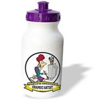 Dooni Designs Worlds Greatest Cartoons - Funny Worlds Greatest Graphic Artist Female Cartoon - Water Bottles