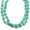 Sterling Silver Turquoise Double Strand Necklace with Toggle Closure,17.5