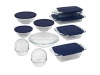 World Kitchen 1058994 Pyrex Bakeware 19-Piece Baking Dish Set, Clear