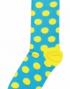 Happy Socks Men's Designer Big Dot, Blue, 10-13