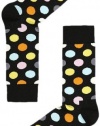 Happy Socks Men's 1 Pack Big Dot, Black, 10-13