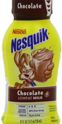 Nestle Nesquik Ready-To-Drink Flavored Milk, Low Fat Chocolate (1% Milkfat), 8-Ounce Bottles (Pack of 24)