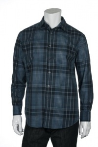 CR by Club Room Purple and Gray Plaid LS Button Down Shirt