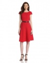 Anne Klein Women's Cap-Sleeve Scoopneck Solid Dress