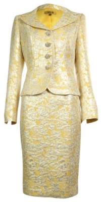 Womens Jacquard Business Suit Skirt & Jacket Set