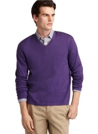 Michael Kors Mens V-Neck Sweater Large L Purple Euro 52