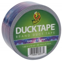 Duck Brand 1344909 Totally Tie Dye Printed Duct Tape, Purple/Multicolor, 1.88-Inch by 10 Yards, Single Roll