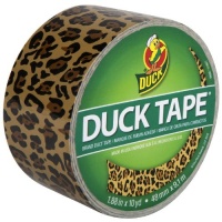 Duck Brand 1379347 Spotted Leopard Printed Duct Tape, Black/Yellow, 1.88-Inch by 10 Yards, Single Roll