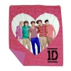 One Direction Pink Zebra Throw - Features 1D in a Heart