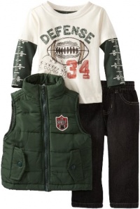 Kids Headquarters Baby-boys Infant Vest with Twofer Long Sleeve Tee and Jeans