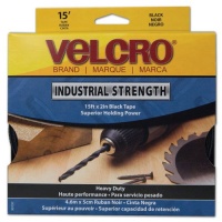 Velcro Industrial Strength Sticky-Back Hook & Loop Fasteners, Black, 2inX15 Foot Roll (VEK90197)