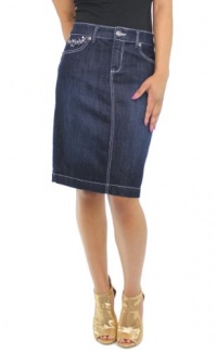 Style&co. Skirt, Tummy Control Rhinestone Pocket Denim