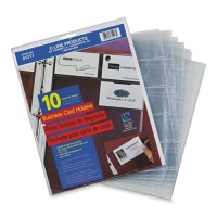 C-Line Business Card Holders, 20 Cards/Page, Clear, 8.125 x 11.25 Inches, 1 pack of 10 Sheets (61217)