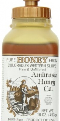 Ambrosia Pure Honey by Ambrosia Honey Co., 16 Ounce Bottles (Pack of 4)