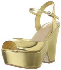 Dolce Vita Women's Jacobi Wedge Sandal,Gold Leather,7.5 M US