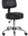 Boss Black Caressoft Medical Stool W/Back