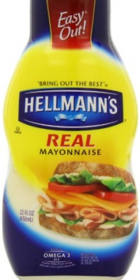 Hellmann's Real Mayonnaise, 22 Ounce Squeeze Bottle (Pack of 4)