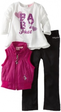 Baby Phat Infant 3 PC Puffer Vest Set,Black,12 Months